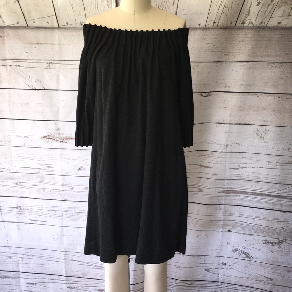 MIU MIU PINTUCK COLLAR OFF SHOULDER SHIFT …